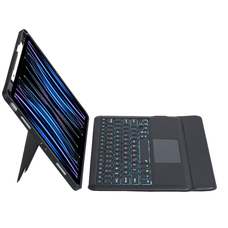 T129-AS For iPad Pro 12.9 2022/2021/2020/2018 Touch Backlight Split Type Bluetooth Keyboard Leather Case - For iPad Pro by buy2fix | Online Shopping UK | buy2fix