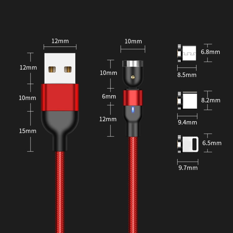 1m 2A Output USB to 8 Pin Nylon Braided Rotate Magnetic Charging Cable(Purple) - Charging Cable & Head by buy2fix | Online Shopping UK | buy2fix