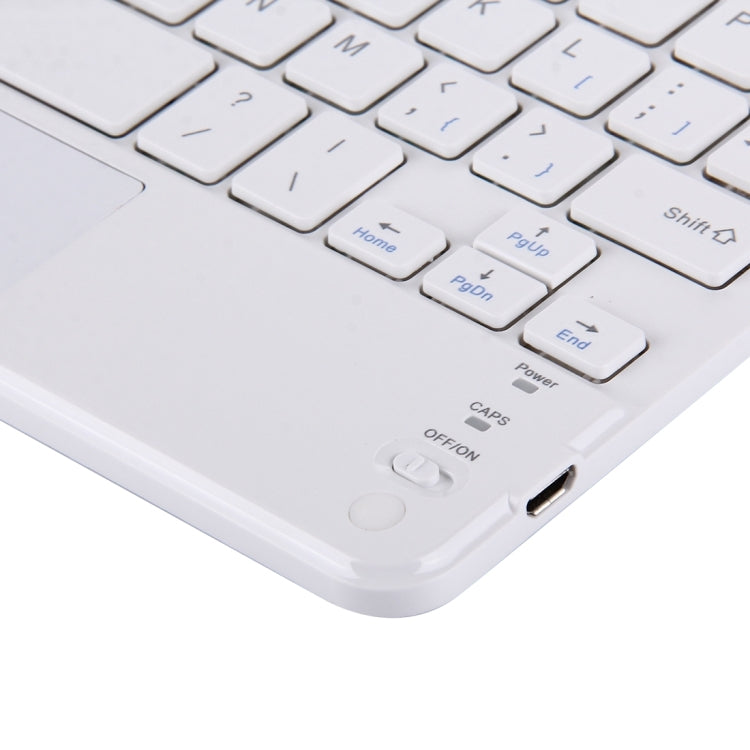 Bluetooth Wireless Keyboard with Touch Panel, Compatible with All Android & Windows 10 inch Tablets with Bluetooth Functions (White) - Universal Keyboard by buy2fix | Online Shopping UK | buy2fix