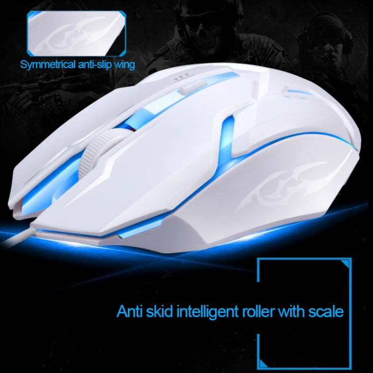 ZGB G20 1600 DPI Professional Wired Glowing Mechanical Feel Suspension Keyboard + Optical Mouse Kit for Laptop, PC(White) - Wired Keyboard by buy2fix | Online Shopping UK | buy2fix