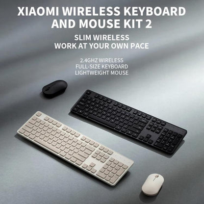 Original Xiaomi 2.4GHz Wireless Keyboard + Mouse Set 2 for Notebook Desktop Laptop(Milk Tea White) - Wireless Keyboard by Xiaomi | Online Shopping UK | buy2fix