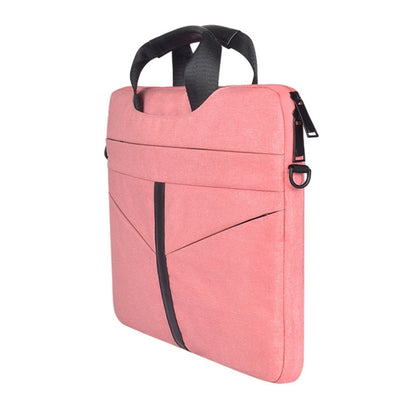 14.1 inch Breathable Wear-resistant Fashion Business Shoulder Handheld Zipper Laptop Bag with Shoulder Strap (Pink) - 14.1 inch by buy2fix | Online Shopping UK | buy2fix