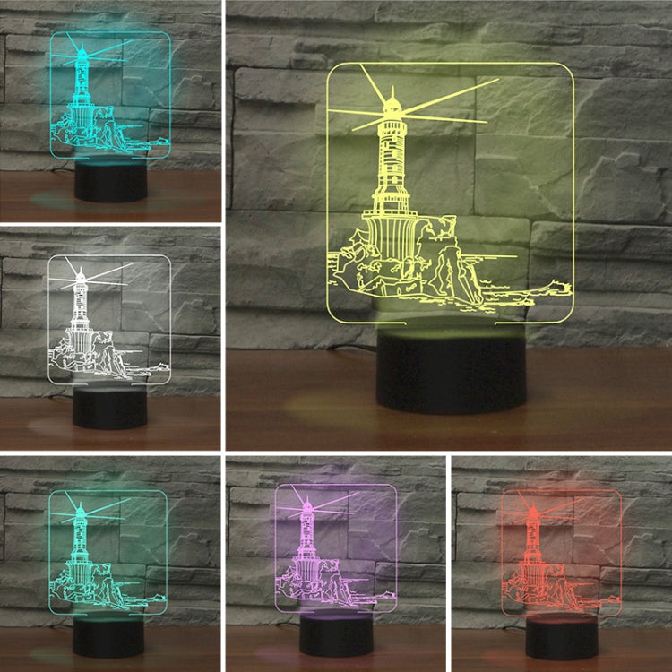 Lighthouse Shape 3D Colorful LED Vision Light Table Lamp, USB & Battery Version - Novelty Lighting by buy2fix | Online Shopping UK | buy2fix