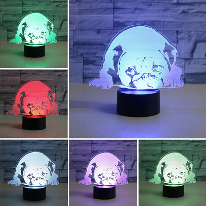 Prostrated Dog Shape 3D Colorful LED Vision Light Table Lamp, USB Touch Version - Novelty Lighting by buy2fix | Online Shopping UK | buy2fix