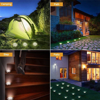 2 PCS 10 LEDs Solar Powered Buried Light Under Ground Lamp IP65 Waterproof Outdoor Garden Street Light (White Light) - Buried Lights by buy2fix | Online Shopping UK | buy2fix