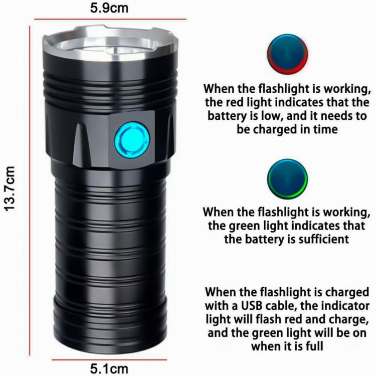 3 Gears, K18MAX 18xT6, Luminous Flux: 5400lm LED Flashlight(Black) - LED Flashlight by buy2fix | Online Shopping UK | buy2fix