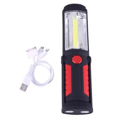 PR5W-1 5W COB+1W F8 IP43 Waterproof White Light LED Torch Work Light , 400 LM Multi-function USB Charging Portable Emergency Work Stand Light with Magnetic & 360 Degrees Swivel Hook(Red) - LED Flashlight by buy2fix | Online Shopping UK | buy2fix