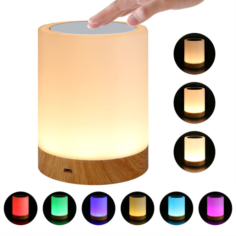 Colorful Creative Wood Grain Charging Night Light Touch Atmosphere Light - Night Lights by buy2fix | Online Shopping UK | buy2fix