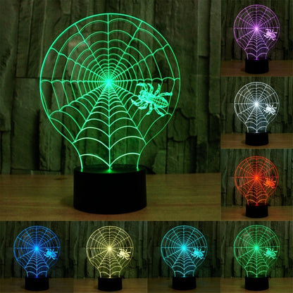 Cobweb Style 3D Touch Switch Control LED Light , 7 Colour Discoloration Creative Visual Stereo Lamp Desk Lamp Night Light - Novelty Lighting by buy2fix | Online Shopping UK | buy2fix