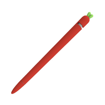 LOVE MEI For Apple Pencil 1 Carrot Shape Stylus Pen Silicone Protective Case Cover (Red) - Pencil Accessories by LOVE MEI | Online Shopping UK | buy2fix