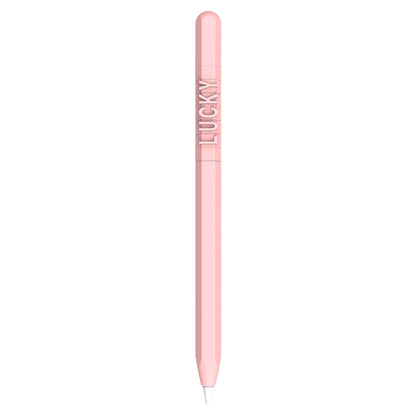 LOVE MEI For Apple Pencil 1 Number Letter Design Stylus Pen Silicone Protective Case Cover(Pink) - Pencil Accessories by LOVE MEI | Online Shopping UK | buy2fix