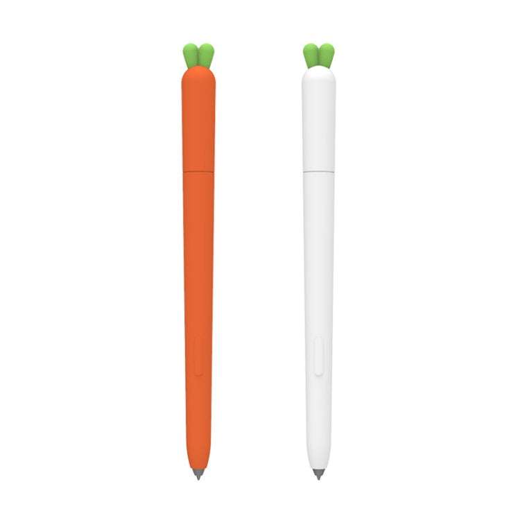 Cute Carrot Liquid Silicone Protective Cover for Samsung Galaxy S Pen(White) - Pencil Accessories by buy2fix | Online Shopping UK | buy2fix