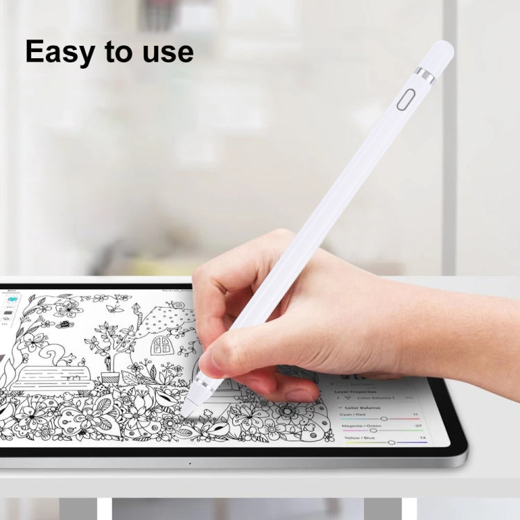 Pencil Universal Rechargeable Active Capacitive Stylus Pen with Magnetic Cap(White) - Stylus Pen by buy2fix | Online Shopping UK | buy2fix