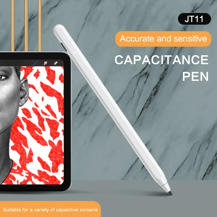 JT11 Universal Active Capacitive Stylus Pen (White) - Stylus Pen by buy2fix | Online Shopping UK | buy2fix
