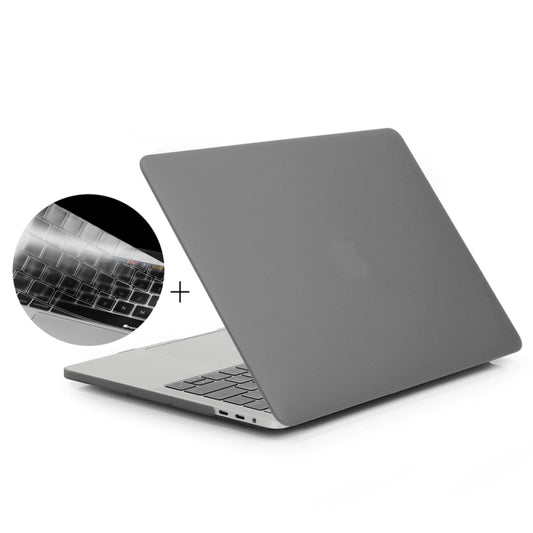 ENKAY Hat-Prince 2 in 1 Frosted Hard Shell Plastic Protective Case + US Version Ultra-thin TPU Keyboard Protector Cover for 2016 New MacBook Pro 13.3 inch with Touchbar (A1706)(Grey) - MacBook Pro Cases by ENKAY | Online Shopping UK | buy2fix