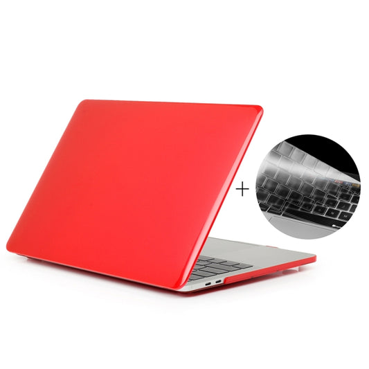 ENKAY Hat-Prince 2 in 1 Crystal Hard Shell Plastic Protective Case + US Version Ultra-thin TPU Keyboard Protector Cover for 2016 New MacBook Pro 13.3 inch with Touchbar (A1706)(Red) - MacBook Pro Cases by ENKAY | Online Shopping UK | buy2fix