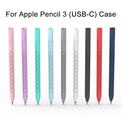 For Apple Pencil (USB-C) Diamond Pattern Silicone Stylus Pen Protective Case (Black) - Pencil Accessories by buy2fix | Online Shopping UK | buy2fix