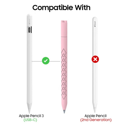 For Apple Pencil (USB-C) Diamond Pattern Silicone Stylus Pen Protective Case (Red) - Pencil Accessories by buy2fix | Online Shopping UK | buy2fix