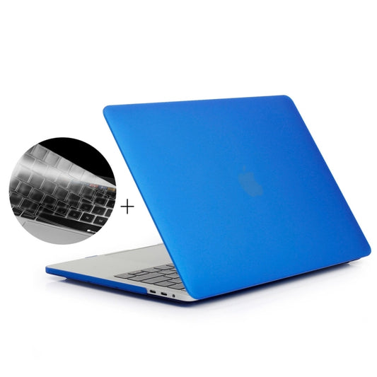 ENKAY Hat-Prince 2 in 1 Frosted Hard Shell Plastic Protective Case + Europe Version Ultra-thin TPU Keyboard Protector Cover for 2016 MacBook Pro 13.3 Inch without Touch Bar (A1708) (Dark Blue) - MacBook Pro Cases by ENKAY | Online Shopping UK | buy2fix