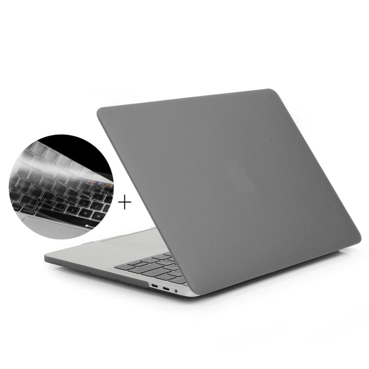 ENKAY Hat-Prince 2 in 1 Frosted Hard Shell Plastic Protective Case + Europe Version Ultra-thin TPU Keyboard Protector Cover for 2016 MacBook Pro 13.3 Inch without Touch Bar (A1708) (Grey) - MacBook Pro Cases by ENKAY | Online Shopping UK | buy2fix