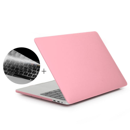 ENKAY Hat-Prince 2 in 1 Frosted Hard Shell Plastic Protective Case + Europe Version Ultra-thin TPU Keyboard Protector Cover for 2016 MacBook Pro 15.4 Inch with Touch Bar (A1707) (Pink) - MacBook Pro Cases by ENKAY | Online Shopping UK | buy2fix