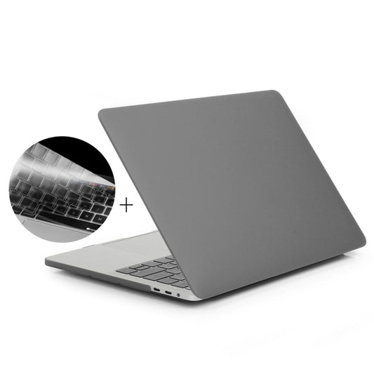 ENKAY Hat-Prince 2 in 1 Frosted Hard Shell Plastic Protective Case + Europe Version Ultra-thin TPU Keyboard Protector Cover for 2016 MacBook Pro 15.4 Inch with Touch Bar (A1707) (Grey) - MacBook Pro Cases by ENKAY | Online Shopping UK | buy2fix