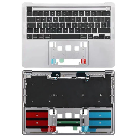 For Macbook Pro 13 inch 2021 A2338 C-side Cover + UK Edition Key Board (Silver) - Bottom Cover by buy2fix | Online Shopping UK | buy2fix