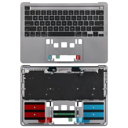 For Macbook Pro 13 inch 2021 A2338 C-side Cover + US Edition Key Board (Grey) - Bottom Cover by buy2fix | Online Shopping UK | buy2fix