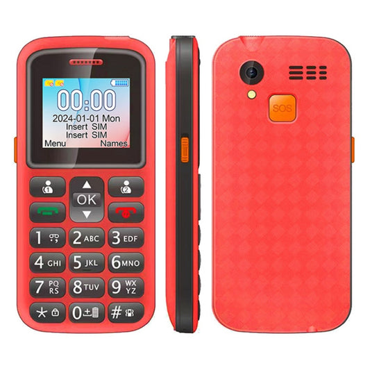 UNIWA M220 Elder Mobile Phone, 1.77 inch, 800mAh Battery, Network: 2G, SOS, LED Flashlight, FM, UK Plug (Red) - UNIWA by UNIWA | Online Shopping UK | buy2fix