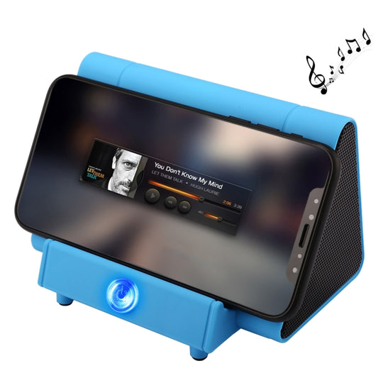 SY317A Portable Phone Stand Wireless Induction Stereo Speaker, Support Hands-free Calls & AUX IN(Blue) - Desktop Speaker by buy2fix | Online Shopping UK | buy2fix