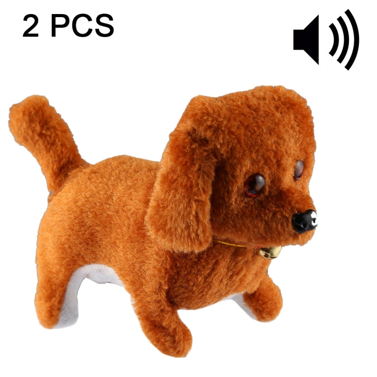 2 PCS Plush Puppy Electric Toys Can Will Move Forward / Will Backwards / Sounding and Luminous Eyes - Electronic Pets by buy2fix | Online Shopping UK | buy2fix