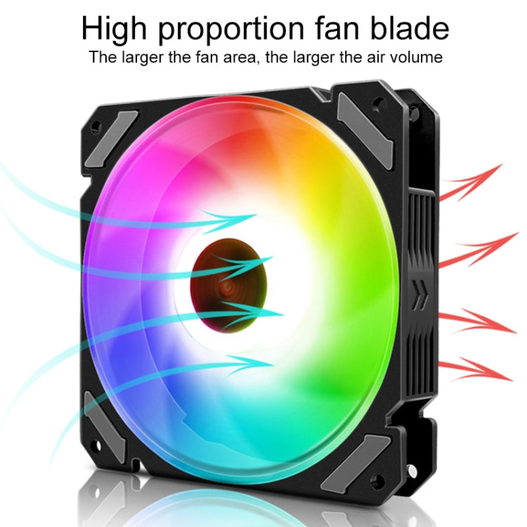 COOLMOON 12 Single Color RGB Light Remote Control Radiator Computer Case Cooler (Black) - Fan Cooling by COOLMOON | Online Shopping UK | buy2fix