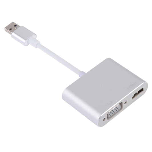 2 in 1 USB 3.0 to HDMI + VGA Adapter(Silver) - Cable & Adapters by buy2fix | Online Shopping UK | buy2fix