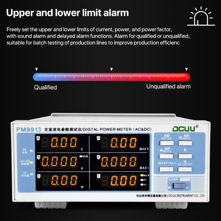 DCUU PM9913 Intelligent Electrical Parameters Measuring Instrument(EU Plug) - Current & Voltage Tester by buy2fix | Online Shopping UK | buy2fix