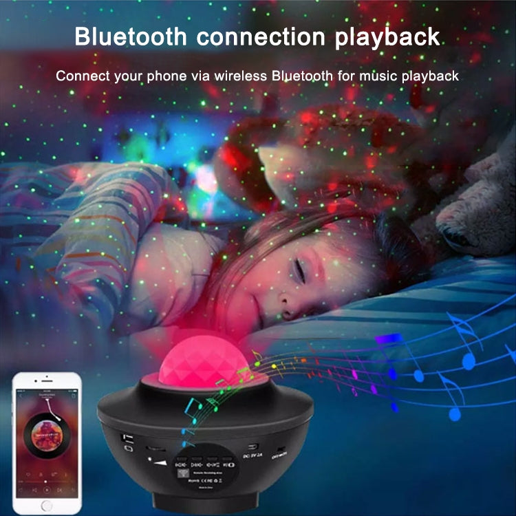 8W USB Charging Music Starry Sky Water Texture Light Atmosphere Lamp with Remote Control (Black) - Projection Lamp by buy2fix | Online Shopping UK | buy2fix