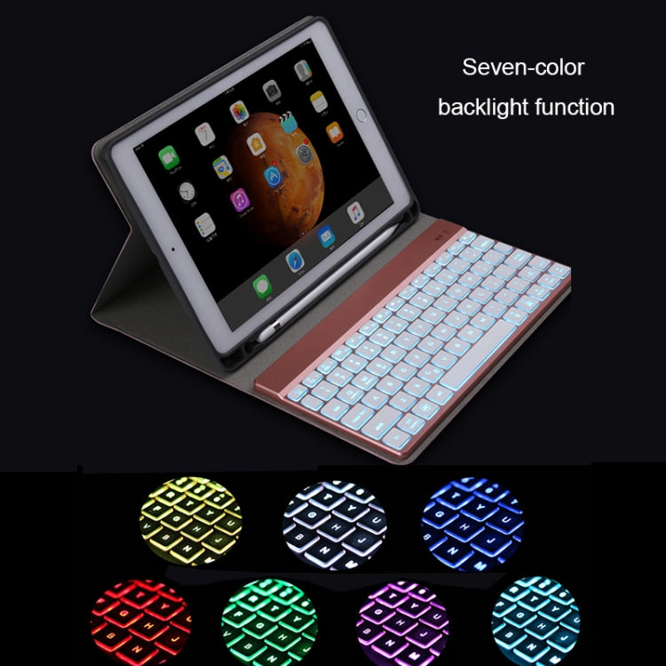 508A Detachable Bluetooth Keyboard + Horizontal Flip Leather Tablet Case with Holder & Colorful Backlight for iPad Pro 9.7 inch, iPad Air, iPad Air 2, iPad 9.7 inch (2017), iPad 9.7 inch (2018)(Champagne Gold) - For iPad Pro by buy2fix | Online Shopping UK | buy2fix