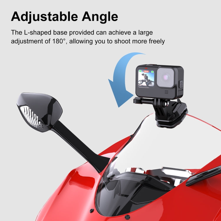 PULUZ Motorcycle Windshield Action Camera Mount Clip for GoPro Hero12 Black / DJI Osmo Action 4 / Insta360 X4 / Ace Pro and Other Action Cameras (Black) - Holder by PULUZ | Online Shopping UK | buy2fix