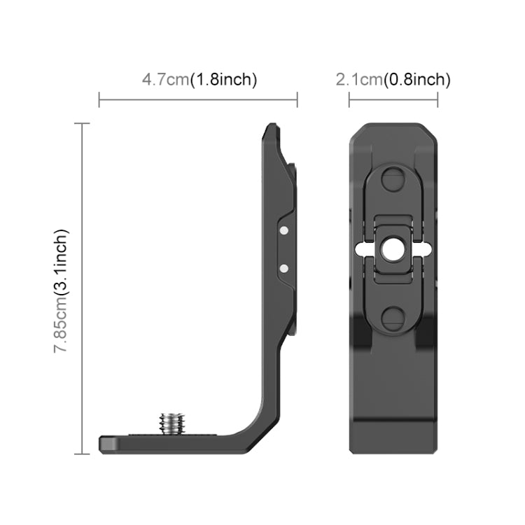 For Insta360 X4 PULUZ Vertical Horizontal Shooting Quick Release Metal  L Bracket (Black) - Mount & Holder by PULUZ | Online Shopping UK | buy2fix