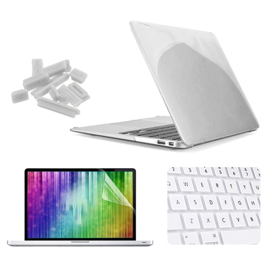 ENKAY for MacBook Air 13.3 inch (US Version) / A1369 / A1466 4 in 1 Crystal Hard Shell Plastic Protective Case with Screen Protector & Keyboard Guard & Anti-dust Plugs(White) - MacBook Air Cases by ENKAY | Online Shopping UK | buy2fix