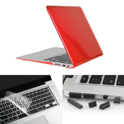 ENKAY for Macbook Air 11.6 inch (US Version) / A1370 / A1465 Hat-Prince 3 in 1 Crystal Hard Shell Plastic Protective Case with Keyboard Guard & Port Dust Plug(Red) - MacBook Air Cases by ENKAY | Online Shopping UK | buy2fix