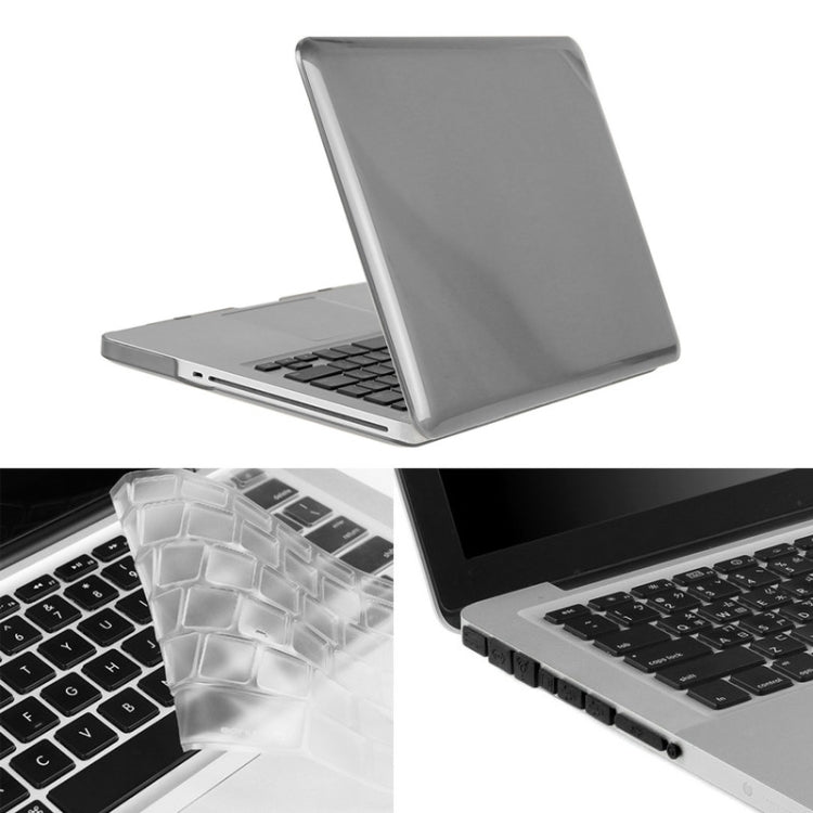 ENKAY for Macbook Pro 15.4 inch (US Version) / A1286 Hat-Prince 3 in 1 Crystal Hard Shell Plastic Protective Case with Keyboard Guard & Port Dust Plug(Grey) - MacBook Pro Cases by ENKAY | Online Shopping UK | buy2fix