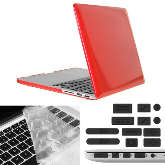 ENKAY for Macbook Pro Retina 15.4 inch (US Version) / A1398 Hat-Prince 3 in 1 Crystal Hard Shell Plastic Protective Case with Keyboard Guard & Port Dust Plug(Red) - MacBook Pro Cases by ENKAY | Online Shopping UK | buy2fix