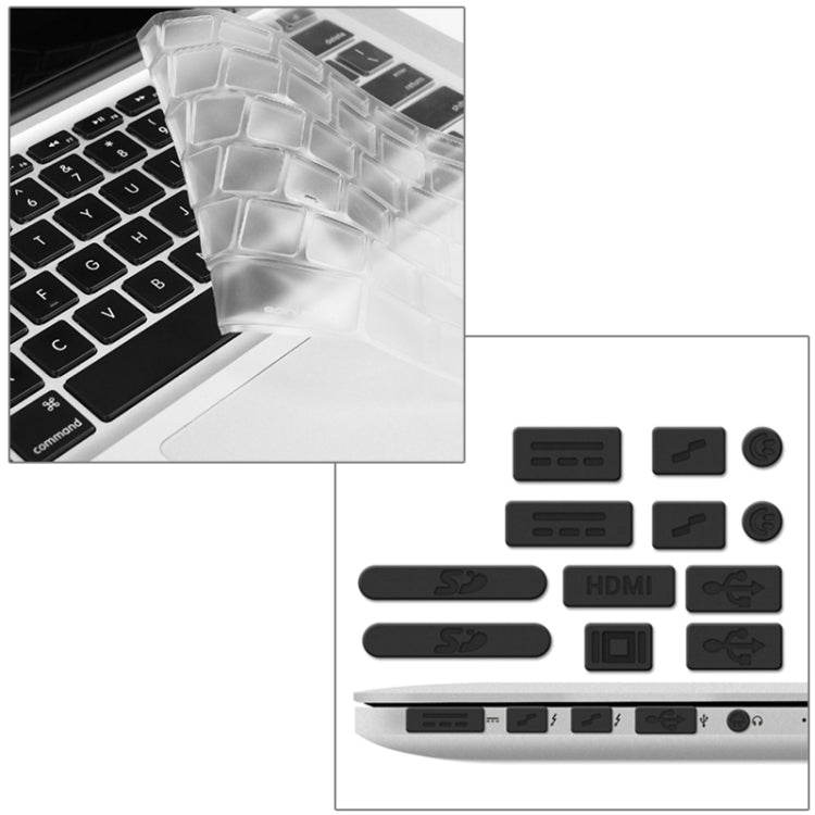 ENKAY for Macbook Pro Retina 13.3 inch (US Version) / A1425 / A1502 Hat-Prince 3 in 1 Frosted Hard Shell Plastic Protective Case with Keyboard Guard & Port Dust Plug(Black) - MacBook Pro Cases by ENKAY | Online Shopping UK | buy2fix