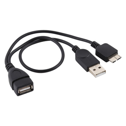 USB 2.0 AF to Micro-B + USB 2.0 OTG Cable for Samsung Galaxy Note III / N9000, with Power, Length: 24cm (Black) - OTG Adapter by buy2fix | Online Shopping UK | buy2fix
