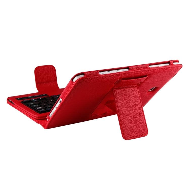 For Galaxy Tab A 8.0 / T350 2 in 1 Detachable Bluetooth Keyboard Litchi Texture Leather Tablet Case with Holder(Red) - Samsung Keyboard by buy2fix | Online Shopping UK | buy2fix