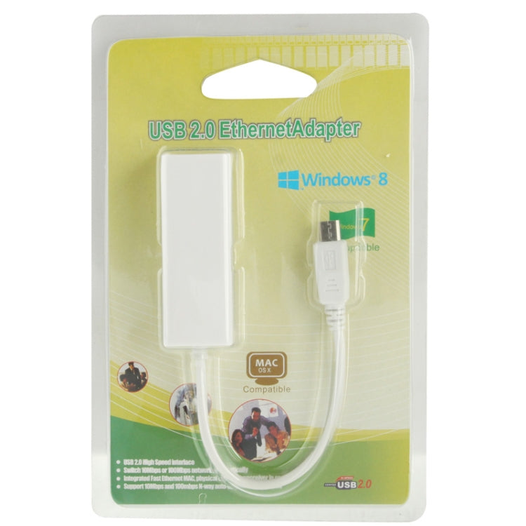 Micro USB 2.0 Ethernet Adapter for Tablet PC / Android TV, Length: 20cm(White) - Other Accessories by buy2fix | Online Shopping UK | buy2fix