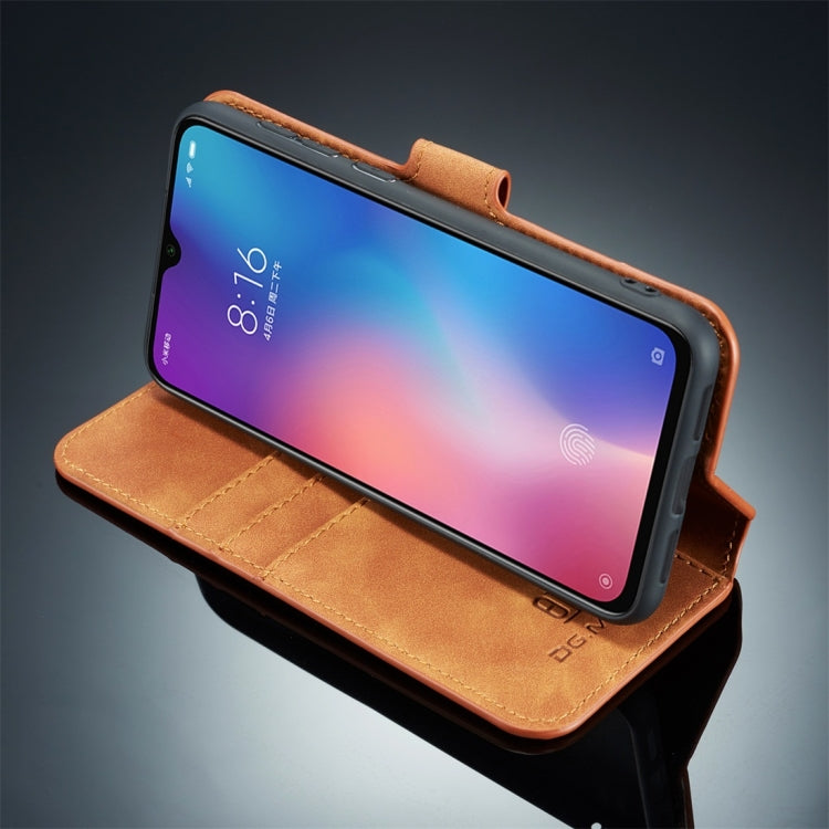 DG.MING Retro Oil Side Horizontal Flip Case for Galaxy A50, with Holder & Card Slots & Wallet (Brown) - Galaxy Phone Cases by DG.MING | Online Shopping UK | buy2fix