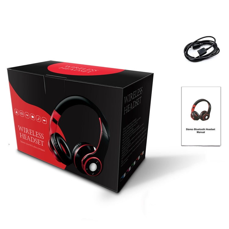 SG-8 Bluetooth 4.0 + EDR Headphones Wireless Over-ear TF Card FM Radio Stereo Music Headset with Mic (Red) - Headset & Headphone by buy2fix | Online Shopping UK | buy2fix