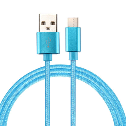 Knit Texture USB to USB-C / Type-C Data Sync Charging Cable, Cable Length: 3m, 3A Total Output, 2A Transfer Data(Blue) - USB-C & Type-C Cable by buy2fix | Online Shopping UK | buy2fix