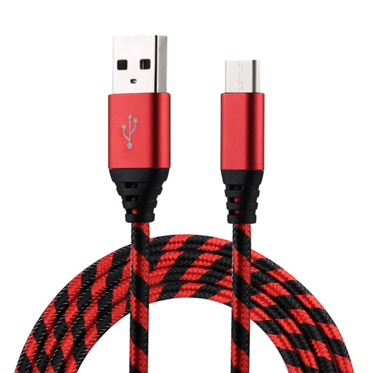 1m USB to USB-C / Type-C Nylon Weave Style Data Sync Charging Cable(Red) - USB-C & Type-C Cable by buy2fix | Online Shopping UK | buy2fix